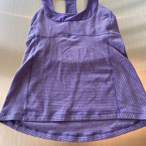 Lululemon purple stripe fitness tank - size 10